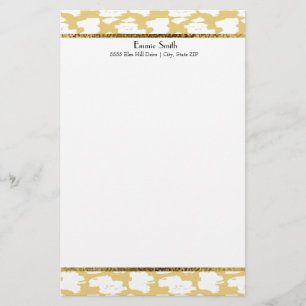 Mustard Yellow Gold White Personalised Stationery