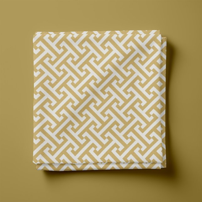 Mustard Yellow Greek Key Pattern Fabric (Creator Uploaded)