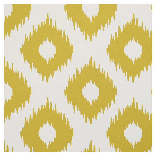 Mustard Yellow Ikat Pattern Fabric (Swatch)