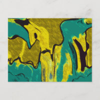Mustard Yellow Jade Green Abstract
