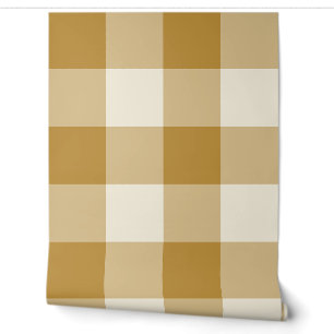 Mustard Yellow Jumbo Buffalo Plaid Gingham Wallpaper