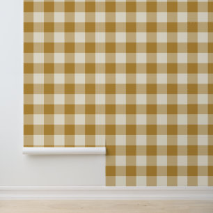 Mustard Yellow Large Buffalo Check Gingham Wallpaper