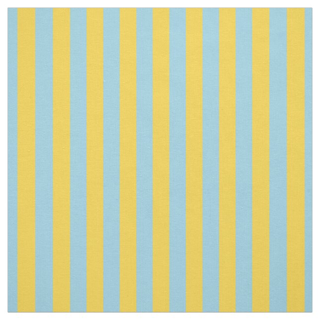 Mustard Yellow Light Blue Stripe Fabric (Swatch)