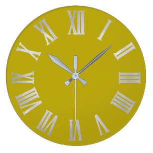 Mustard Wall Clocks | Zazzle UK Made in UK National Class Mustard Yellow with Silver Hombre