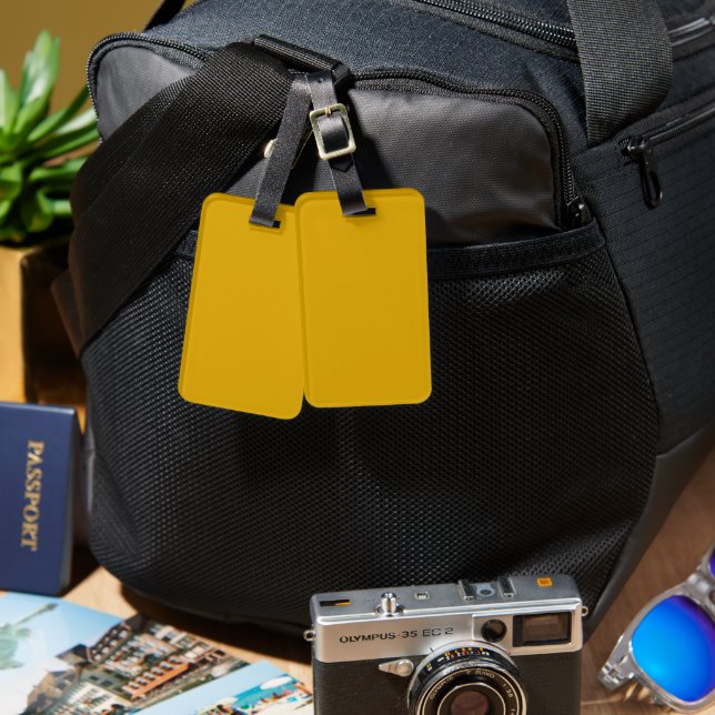 Mustard Yellow Luggage Tag (Front & Back)