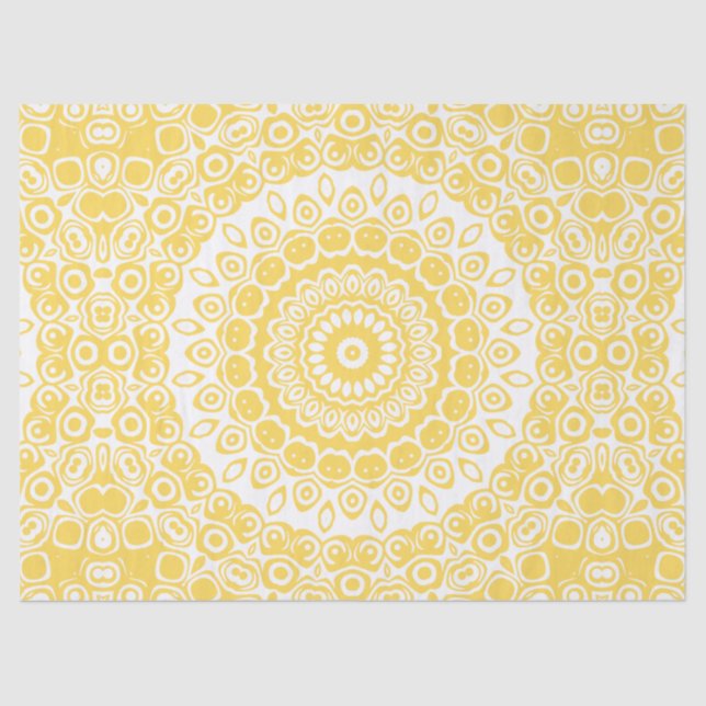 Mustard Yellow Mandala Pattern Tissue Paper (Front)