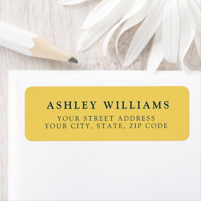 Mustard Yellow Minimalist Elegant Return Stickers (Insitu)