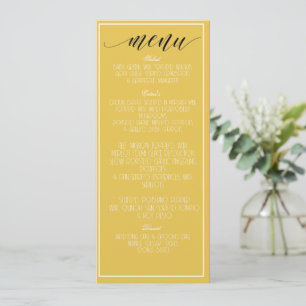 Mustard Yellow Minimalist Menu