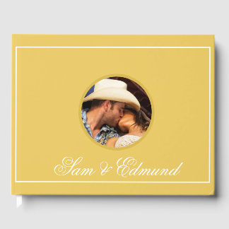 Mustard Yellow Minimalist - Photo- Guest Book