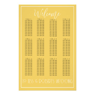 Mustard Yellow Minimalist Seating Chart Print