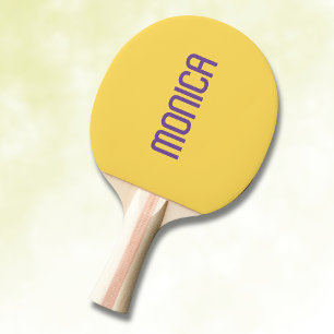 Mustard Yellow Modern Name   Trendy Minimalist  Ping Pong Paddle