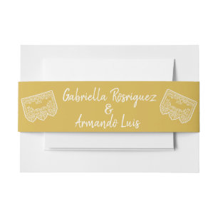 Mustard Yellow Modern Wedding Belly Band Invitation Belly Band