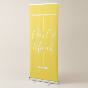 Mustard Yellow Modern Wedding Welcome Retractable Banner