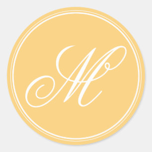 Mustard Yellow Monogram Stickers