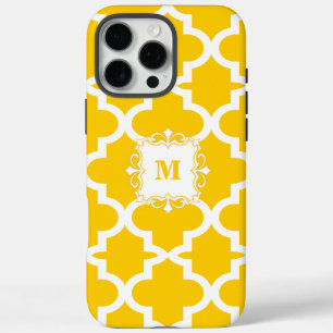 Mustard Yellow Moroccan Tile Personalised iPhone iPhone 16 Pro Max Case