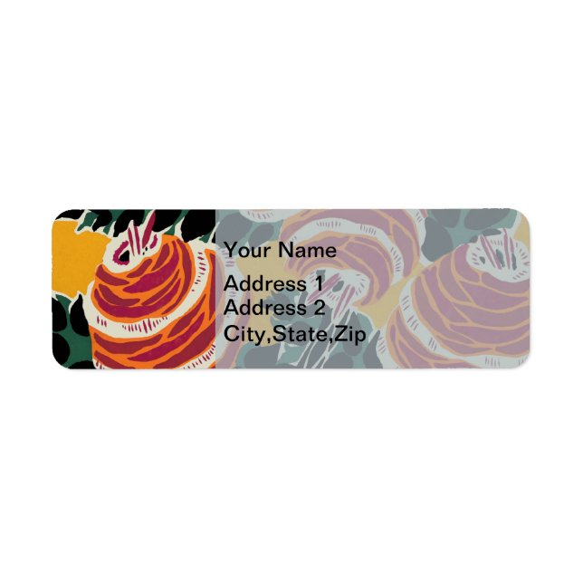 Mustard Yellow & Orange Art Deco Floral Decor (Front)