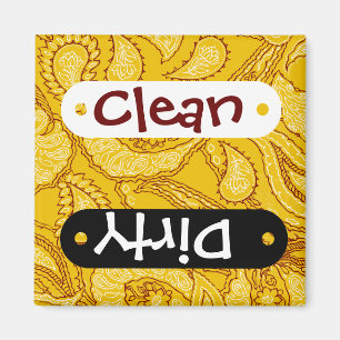 Mustard Yellow Paisley Print Summer Fun Girly Magnet