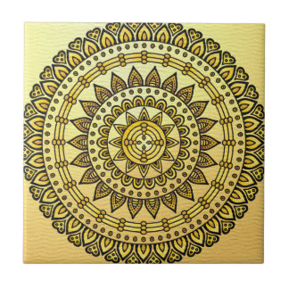 mustard yellow pattern antique golden flower patte tile