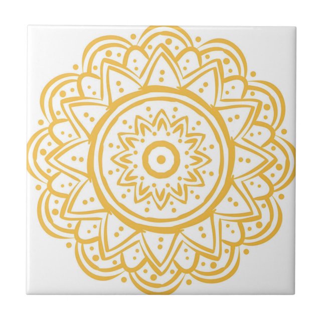mustard yellow pattern draw tiles (Front)