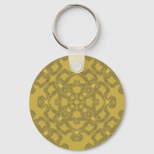 Mustard Yellow Pattern Key Ring