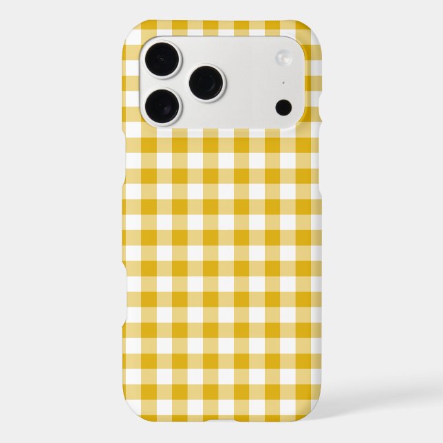 Mustard Yellow Plaid Retro Color iPhone Case (Back)