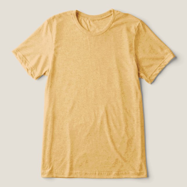 Mustard Yellow Plain Blank Nothing on Front Tri-Blend Shirt (Design Front)