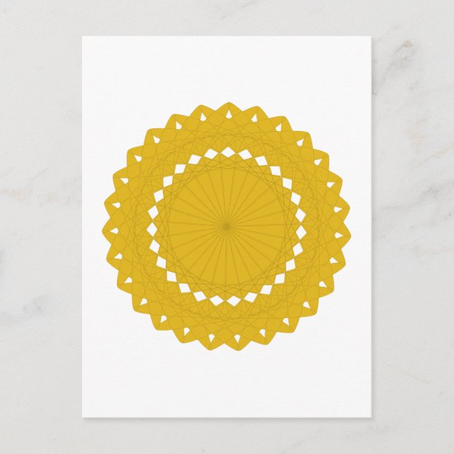 Mustard Yellow Round Graphic. Postcard (Front)