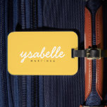 Mustard Yellow Simple Bold Script Name Luggage Tag<br><div class="desc">Mustard Yellow Simple Bold Script Name Luggage Tag</div>