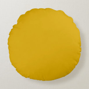 Mustard Yellow Solid Color Round Cushion