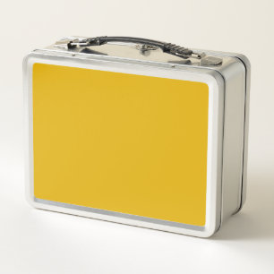 Mustard Yellow Solid Colour Metal Lunch Box