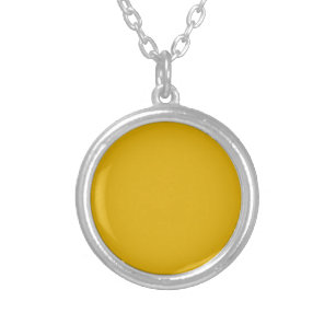 Mustard Yellow Solid Colour Silver Plated Necklace