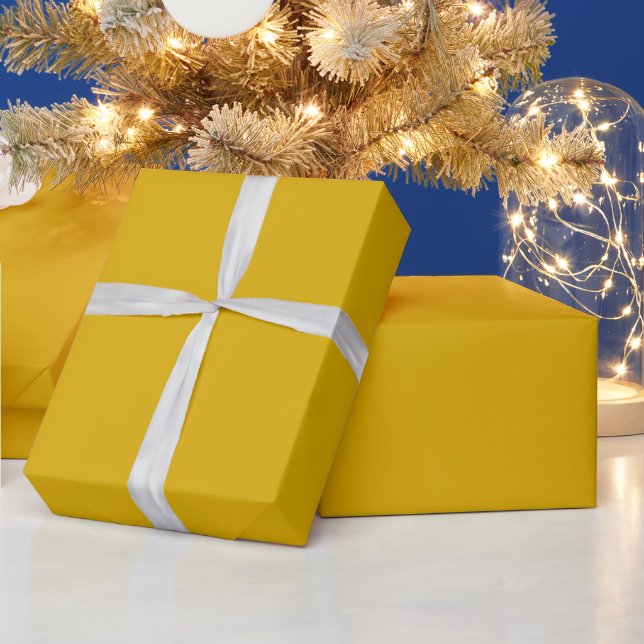 Mustard Yellow Solid Colour Wrapping Paper (Holidays)