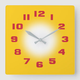 Mustard Yellow Square Wall Clock