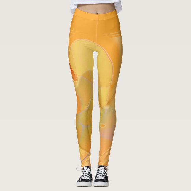Mustard Yellow Swirls Leggings (Front)