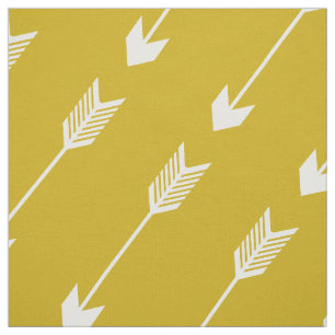 Mustard Yellow Tribal Arrows Pattern Fabric