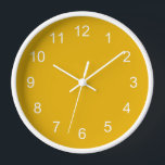Mustard yellow Wall Clock<br><div class="desc">Mustard yellow colour Wall Clock. Simple elegant minimal plain mustard colour design with white hours.</div>