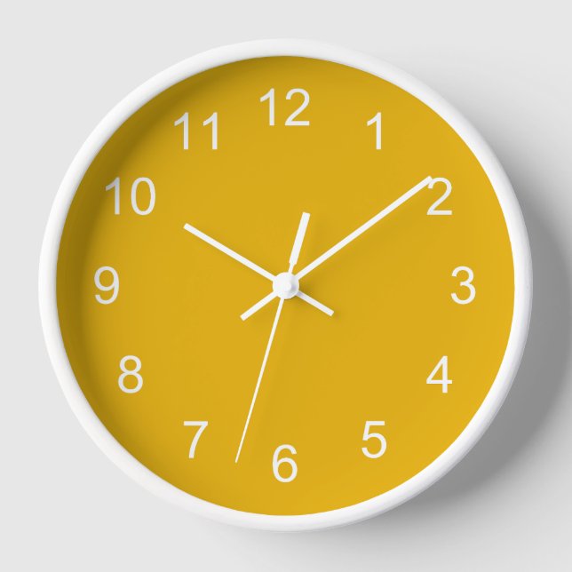 Mustard yellow Wall Clock (Front)