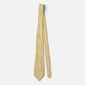 Mustard Yellow & White Hand-Painted Vertical Strip Tie