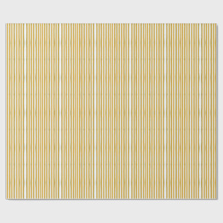 Mustard Yellow & White Hand-Painted Vertical Strip Wrapping Paper