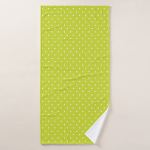Mustard yellow white polka dots pattern Bath Tow Towel Set