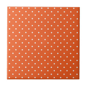 Mustard yellow white polka dots pattern Ceramic Tile