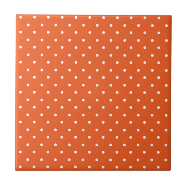 Mustard yellow white polka dots pattern  Ceramic Tile (Front)