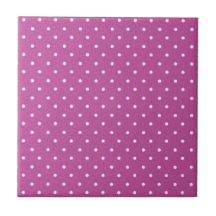 Mustard yellow white polka dots pattern Ceramic Tile