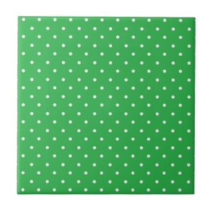 Mustard yellow white polka dots pattern Ceramic Tile