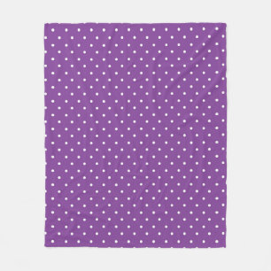 Mustard yellow white polka dots pattern Fleece B Blanket