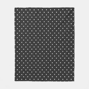 Mustard yellow white polka dots pattern Fleece B Blanket