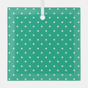 Mustard yellow white polka dots pattern Glass Or Tree Decoration
