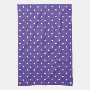 Mustard yellow white polka dots pattern Kitchen Tea Towel