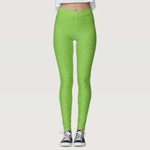 Mustard yellow white polka dots pattern Leggings