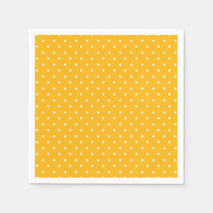 Mustard yellow white polka dots pattern Napkins